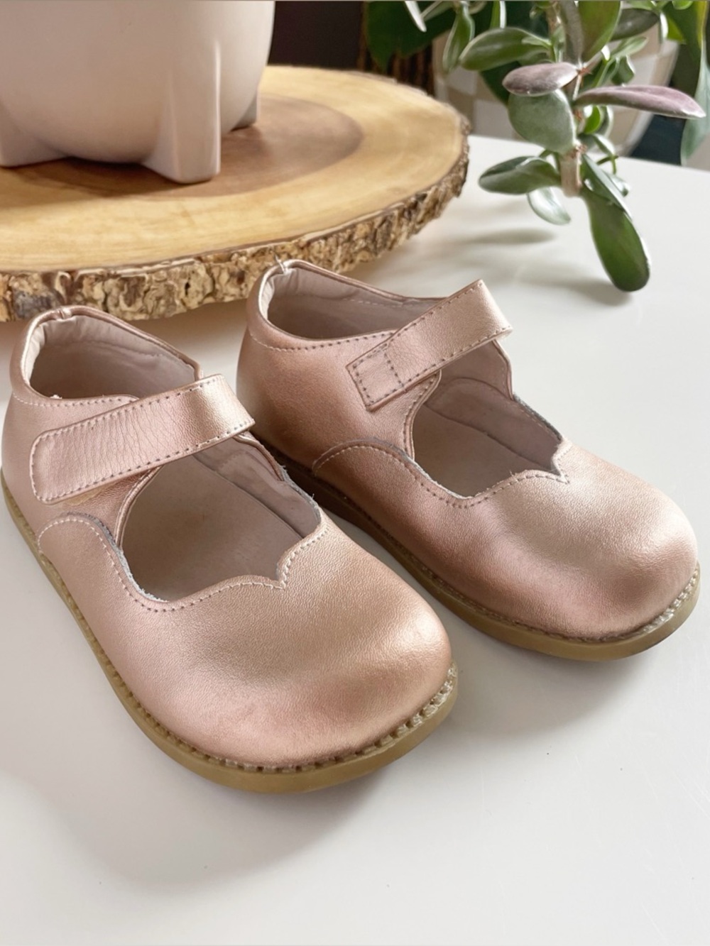 Livie & Luca Rose Gold Metallic Mary Jane Shoes | Toddler Size 12